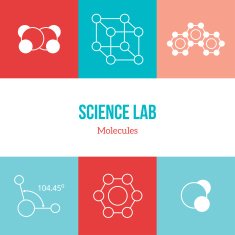 Flat line icons set of chemistry symbols and objects N2