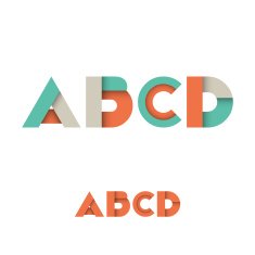 B C D A Modern Colored Layered Font or Alphabet