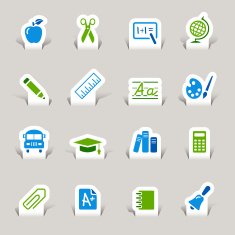 Paper cut - School Icons