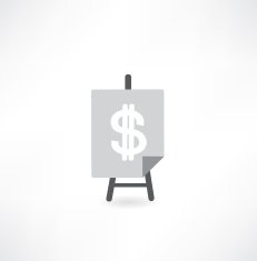 easel with dollar icon N2