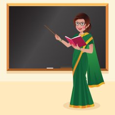 Indian teacher with reading glasses in front of blackboard free image ...