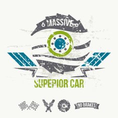 Emblem of the massive superior car in retro style N2