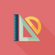 Ruler flat icon with long shadow eps10 N45