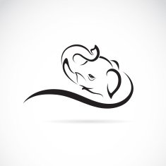 Vector image of an elephant on a white background N2