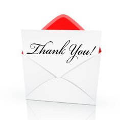 the words thank you on a card