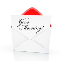 the words good morning on a card