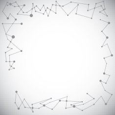 Abstract molecule silver white background