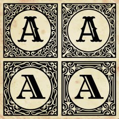 Old Paper with Decorative Letter A