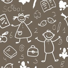 School vintage seamless pattern sketch N2