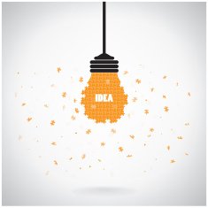Creative puzzle light bulb Idea concept background N2