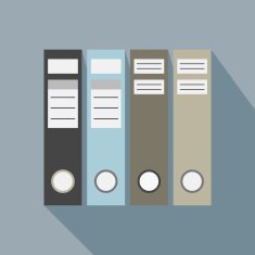 Office file folders icon with long shadow