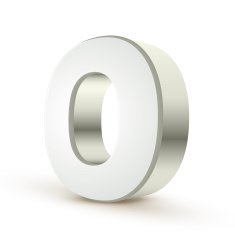 3d alphabet silver O