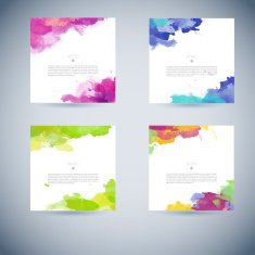 Set of vector watercolor template N82