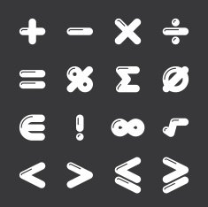 Mathematics Icons - White Series