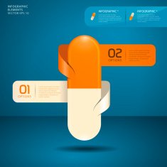 Creative infographic medicine ribbon banner