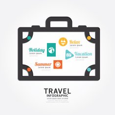 infographics vector travel luggage design diagram line style