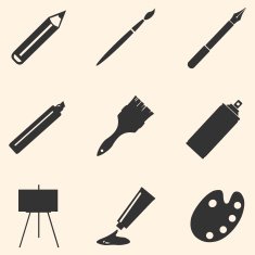 Vector Set of Art Painting and Drawing Icons N24