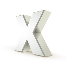 3d alphabet silver X