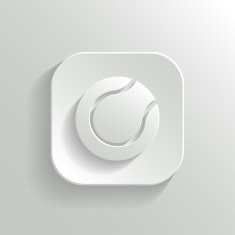 Tennis icon - vector white app button