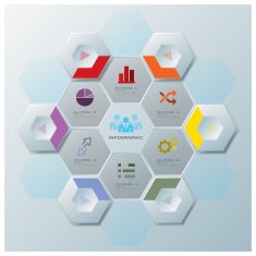 Modern Hexagon Business Infographic Design Template N2