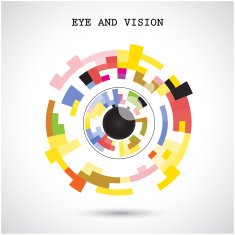 Creative circle abstract vector logo Eye and vision concept