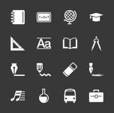 Education Icons - White Series