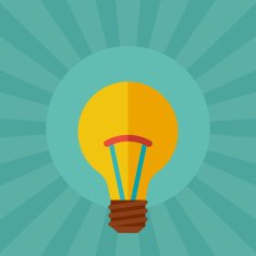 Light bulb idea concept illustration in flat style