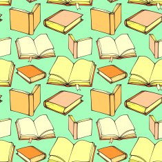 Seamless pattern with decorative books N5