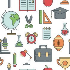 School seamless pattern N17
