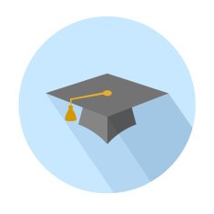 Flat long shadow graduation hat N4