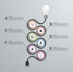 Abstract infographics design template 3D light bulb