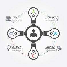 Abstract lightbulb infographic template digital design Vector
