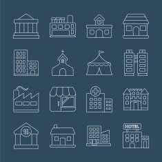Building line icon set N6