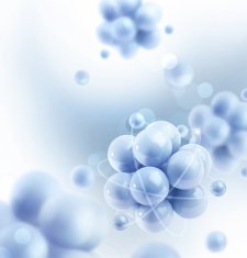 Blue molecules vector background