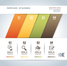 business step paper lines and numbers design template N6