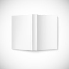 Open blank book cover top view N6