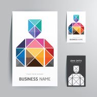 modern creative business card man shape design template Vector