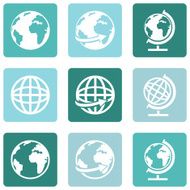 Vector Set of Globe Icons N8