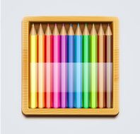 wooden box of color pencils