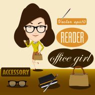 vector of office girl