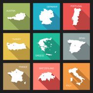 vector flat icons - country maps N4
