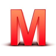 3d red letter M N9