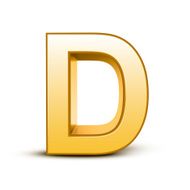 3d golden letter D N5