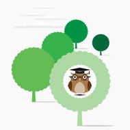 Owl teacher sat on a tree