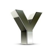 3d silver steel letter Y N5