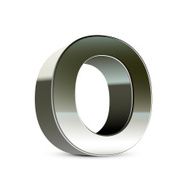 3d silver steel letter O N4