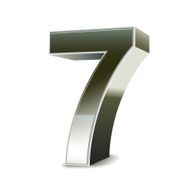 3d silver steel number 7 N4