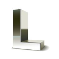 3d silver steel letter L N4