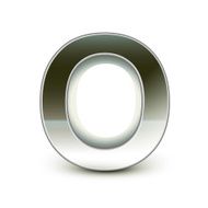 3d silver steel letter O N5