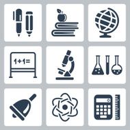 Vector isolated school icons set